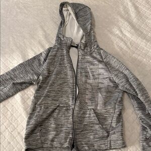 Nike White and Gray Dri-FIT Hoodie